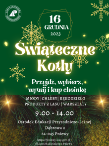 ZAPRASZAMY NA ŚWIĄTECZNY KIERMASZ I SPRZEDAŻ CHOINEK